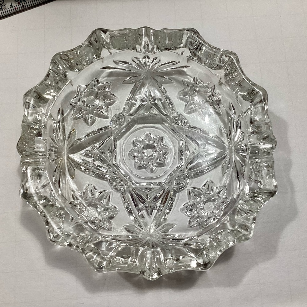 Vintage Lot of 4 Heavy Leaded Glass Ashtrays